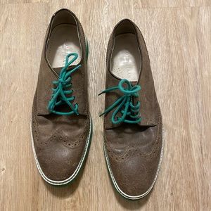 COLE HAAN Lunargrand Sz 10 mens Oxford Wingtip Brown Leather Shoes